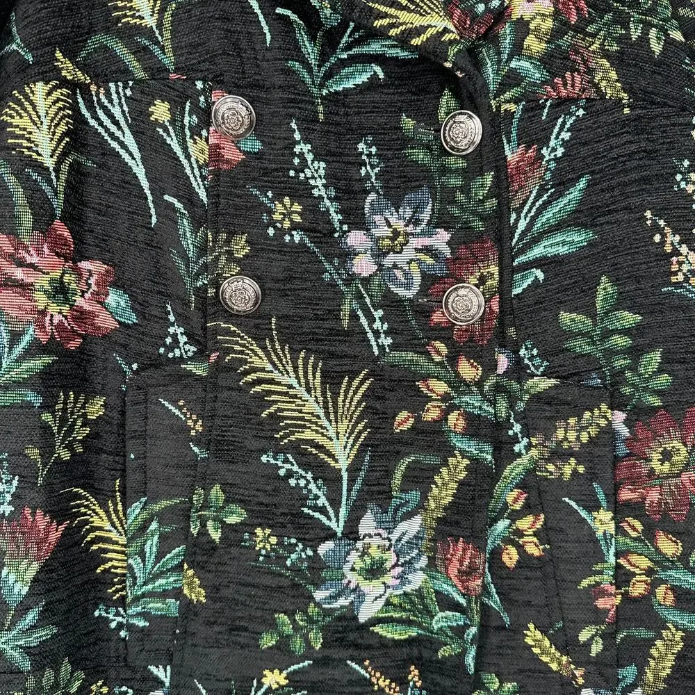 Ba&sh Wylie Floral Tapestry Coat Double Breasted Jacquard Brocade Jacket, XS - Picture 10 of 16